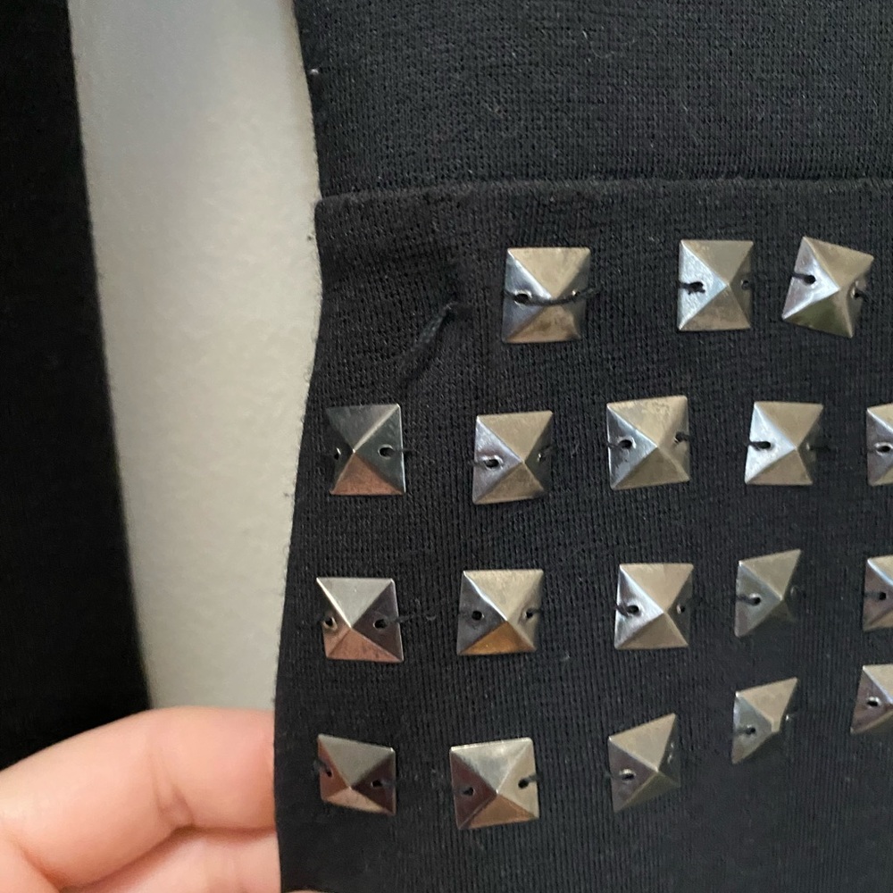 Scoop neck black boutique dress. Metallic sequins. - Picture 2 of 4